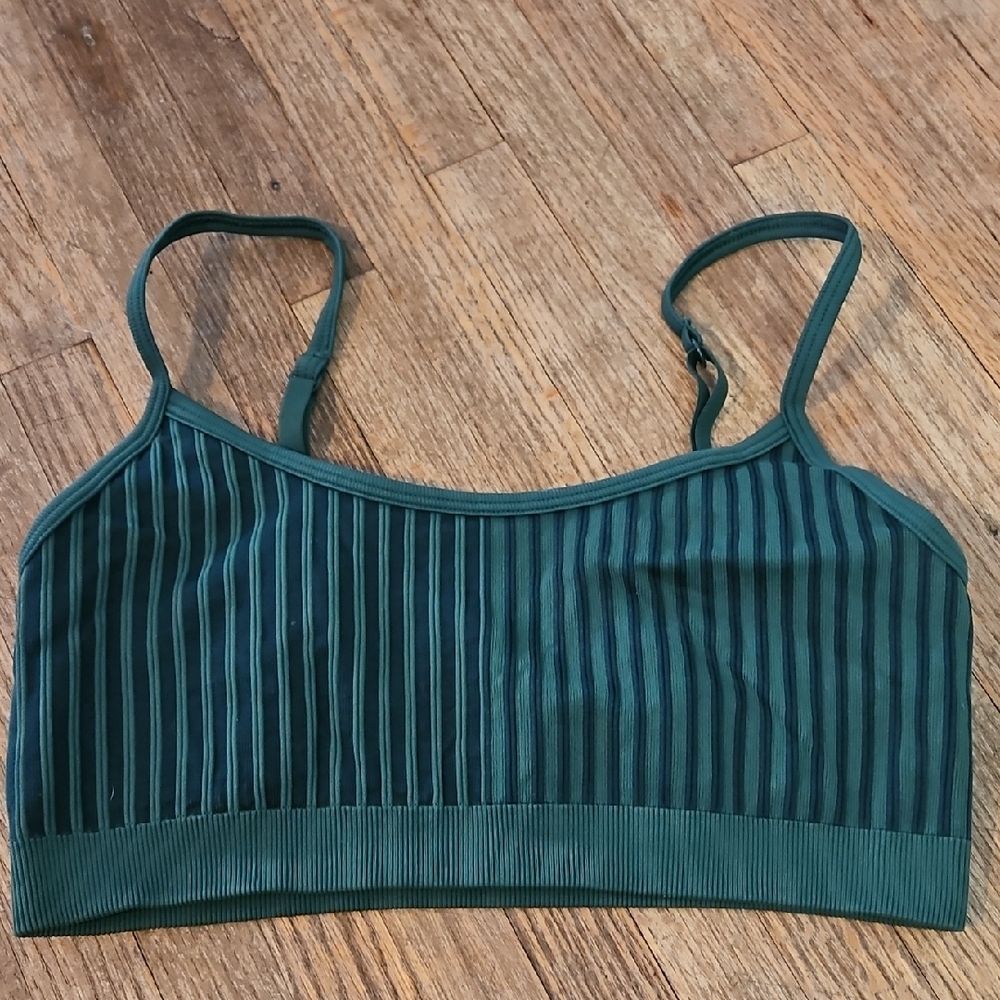Green Striped Women's Bralette